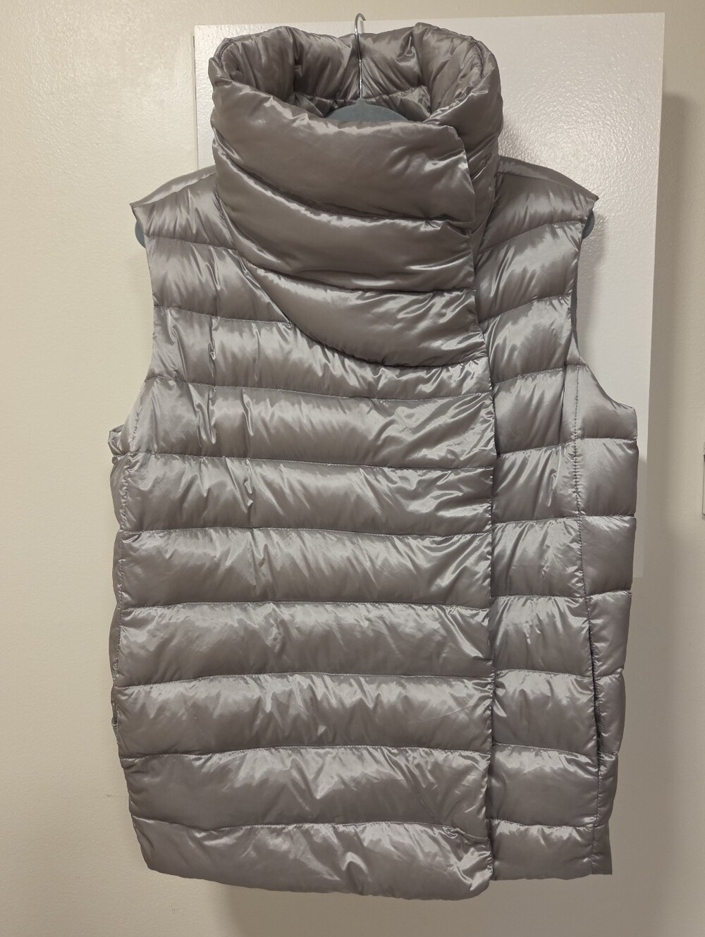 Lauren Ralph Lauren Down Puffer Vest Silver Grey Double Breasted Small